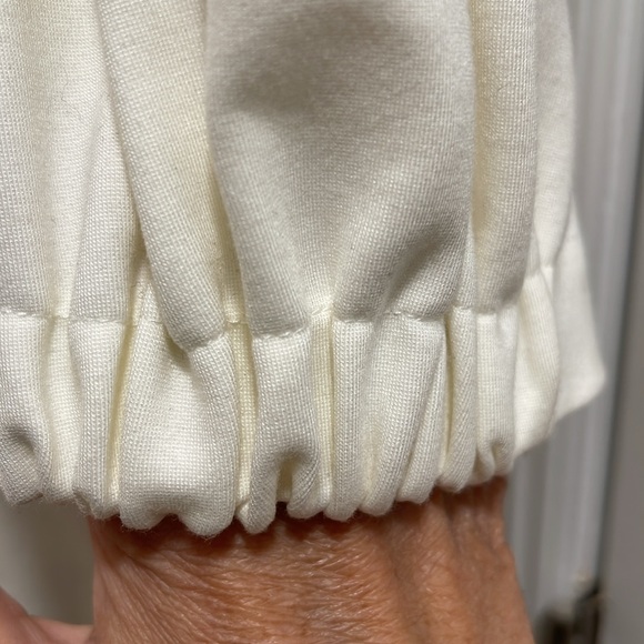 TIBI Women's Solid White Long Sleeve V-Neck Stretch Knit Midi dress - Picture 6 of 8